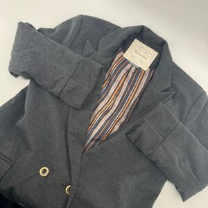 Cartonnier Charcoal Gray Double Breasted Blazer Size M‎ Women Modern Preppy